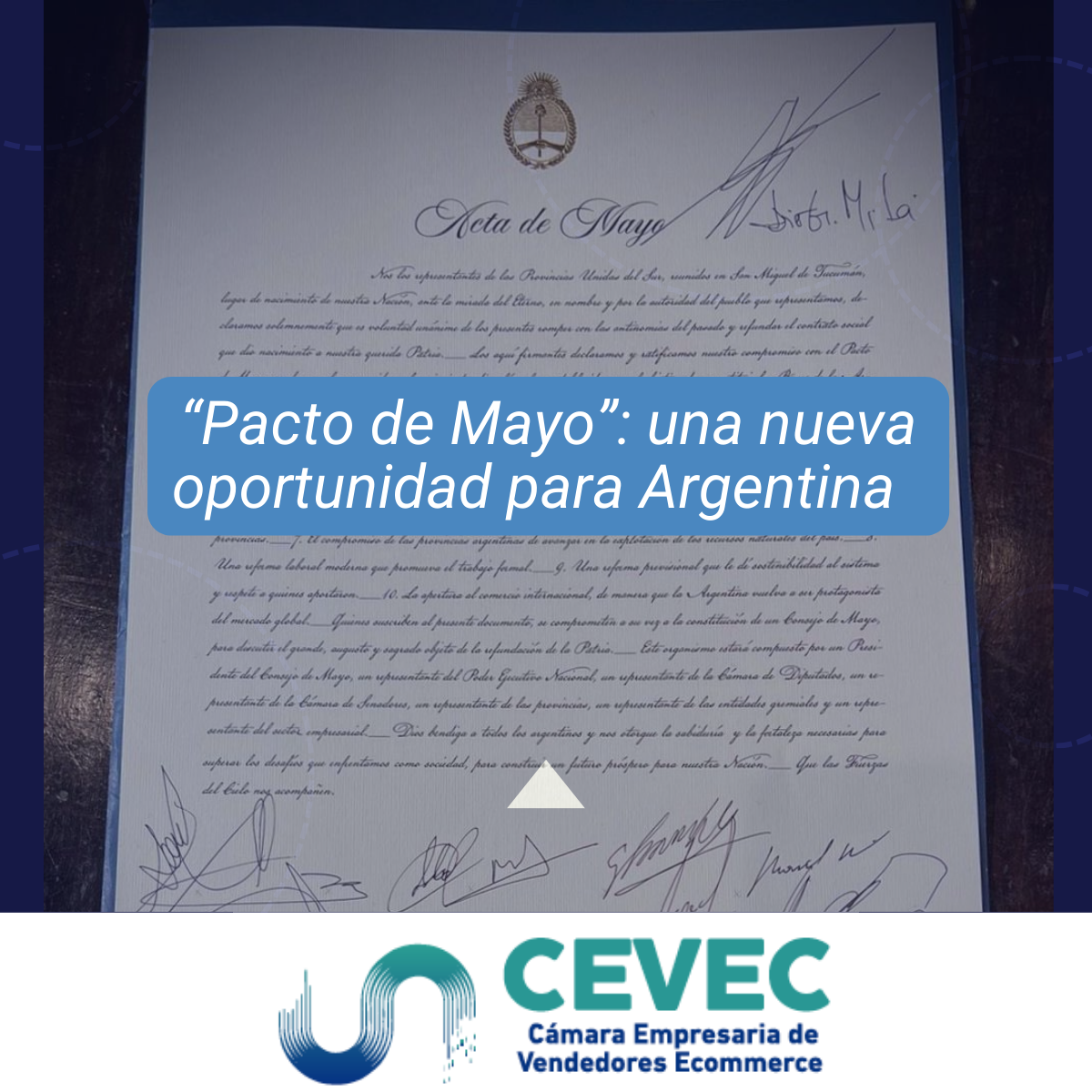 Expectativas de CEVEC ante los Compromisos del "Pacto de Mayo"